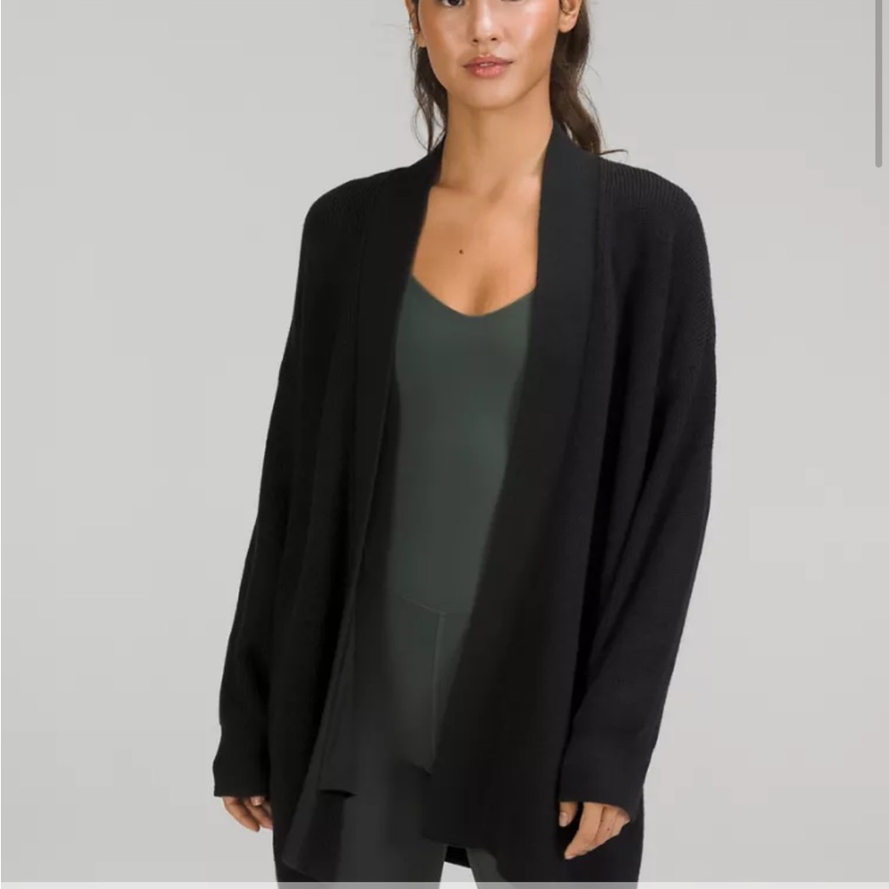 Lululemon Merino Wool-Blend Ribbed Long Wrap Sweater